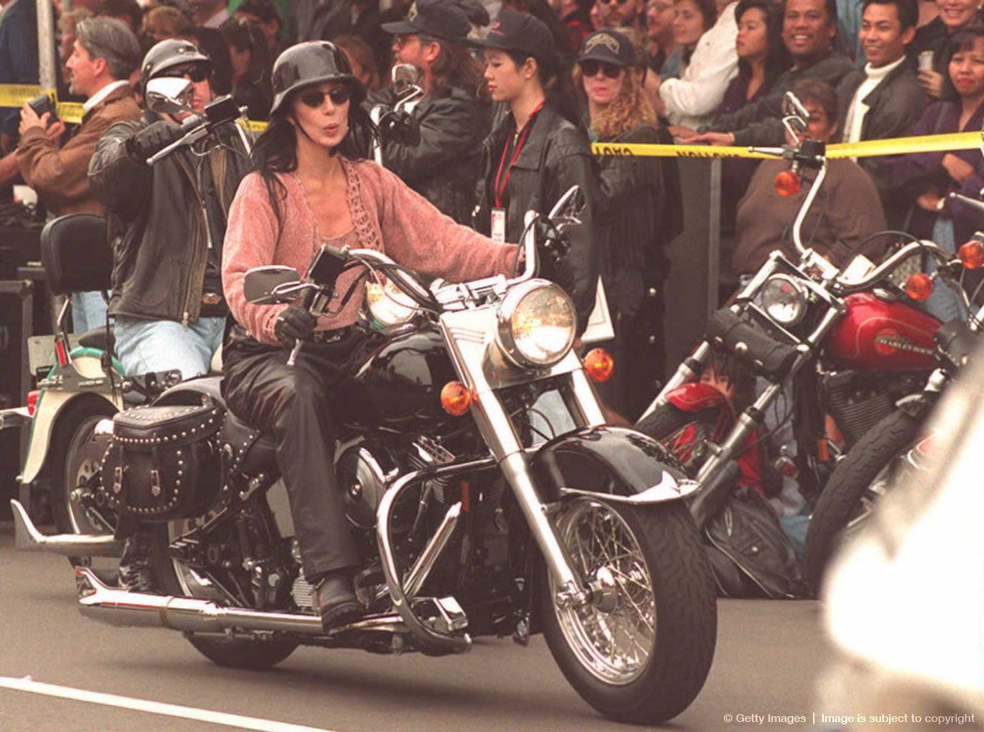 Cher on a bike