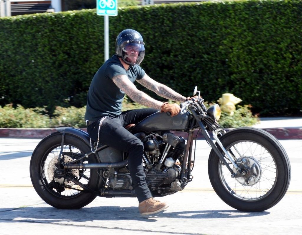 David Beckham on a bike