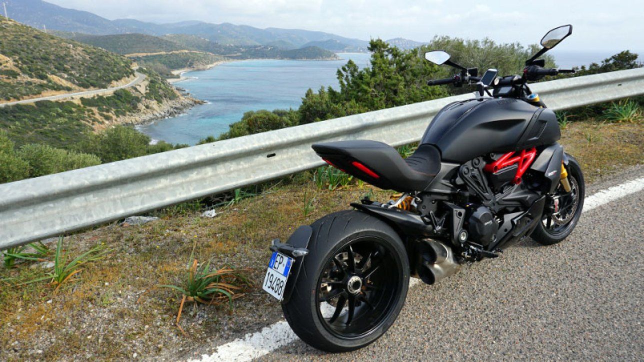 Ducati Diavel parked outside