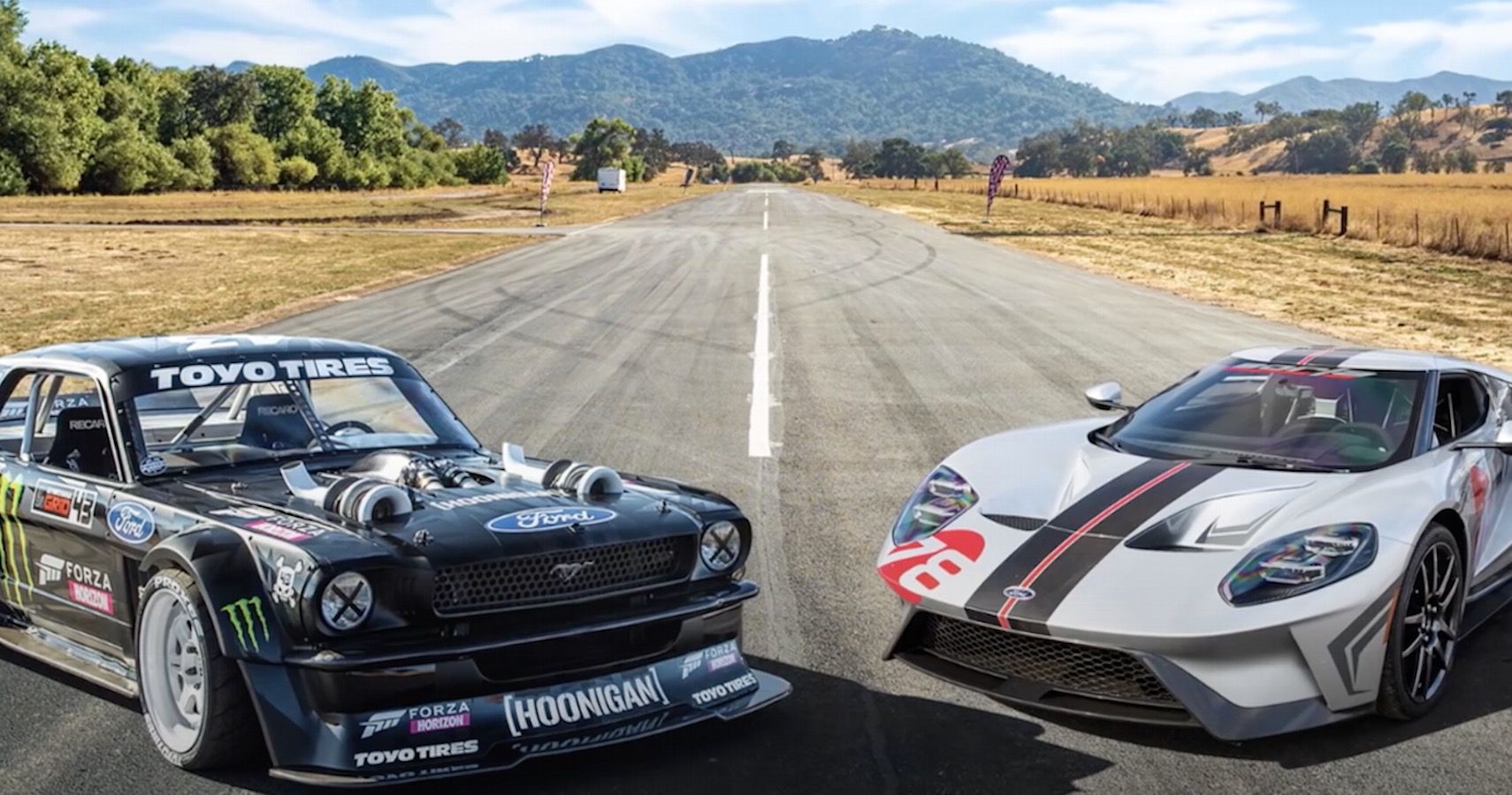Ford Vs Ford: Watch The 1400-HP Mustang Hoonicorn Drag Race A GT Carbon Series
