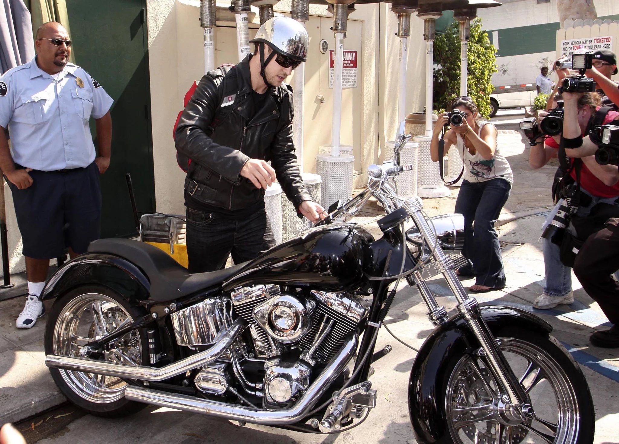 Justin Timberlake with a bike