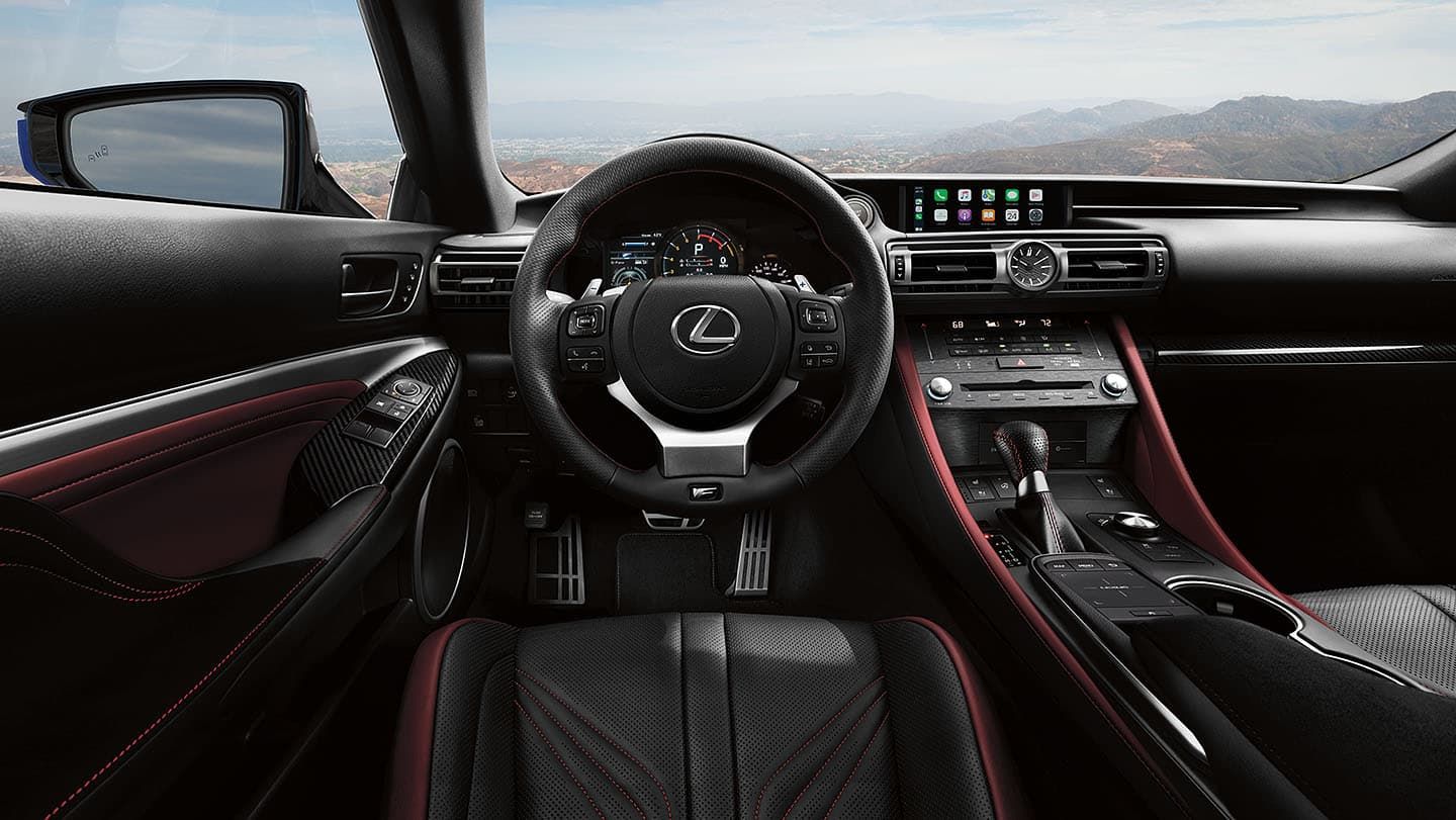 View from the driver seat in a Lexus RCF