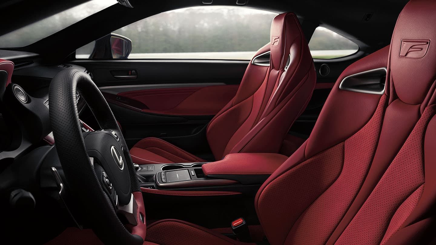 View of the interior of a Lexus RC F