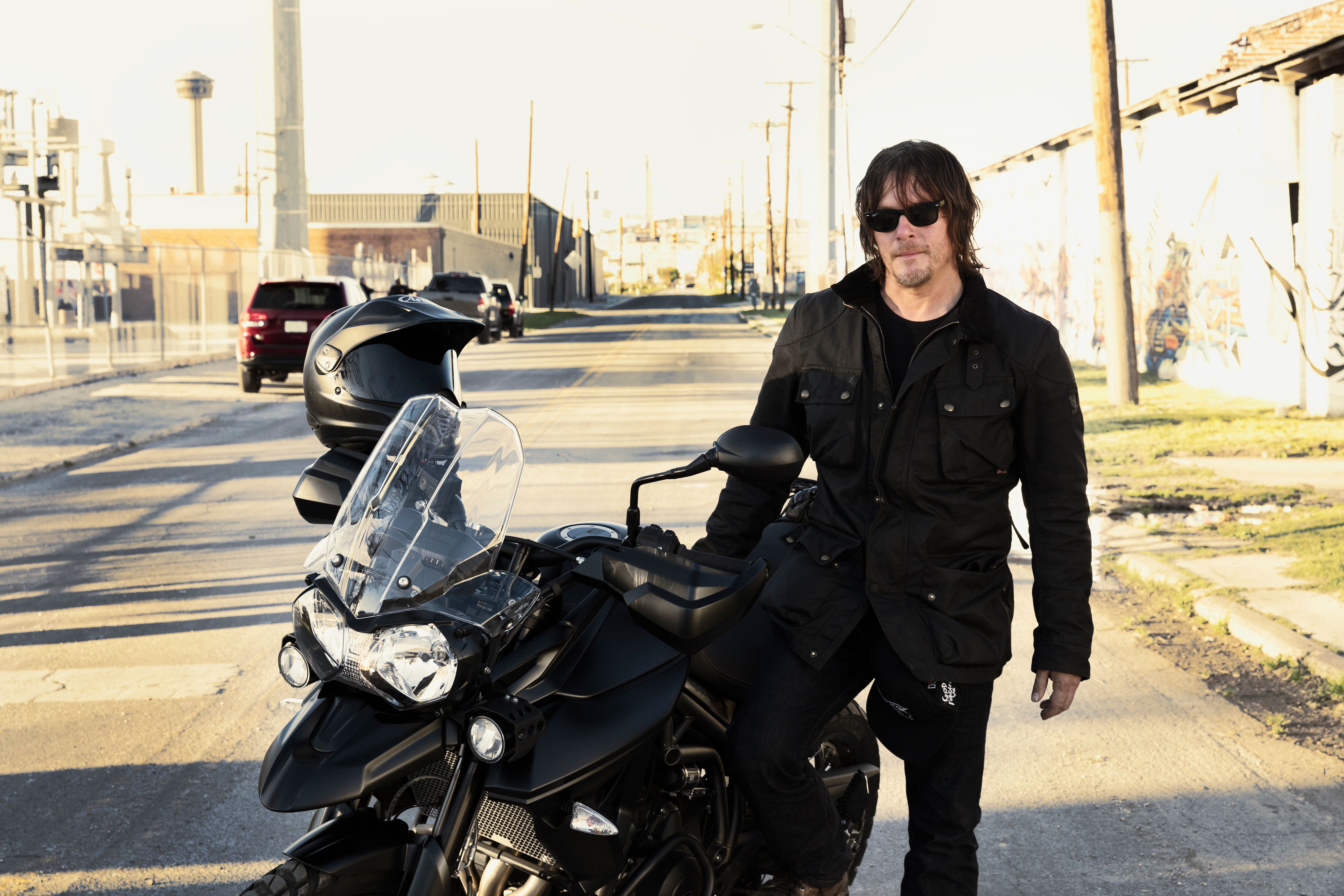 Norman Reedus with a bike