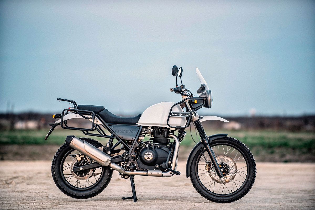 Royal Enfield Himalayan parked outside