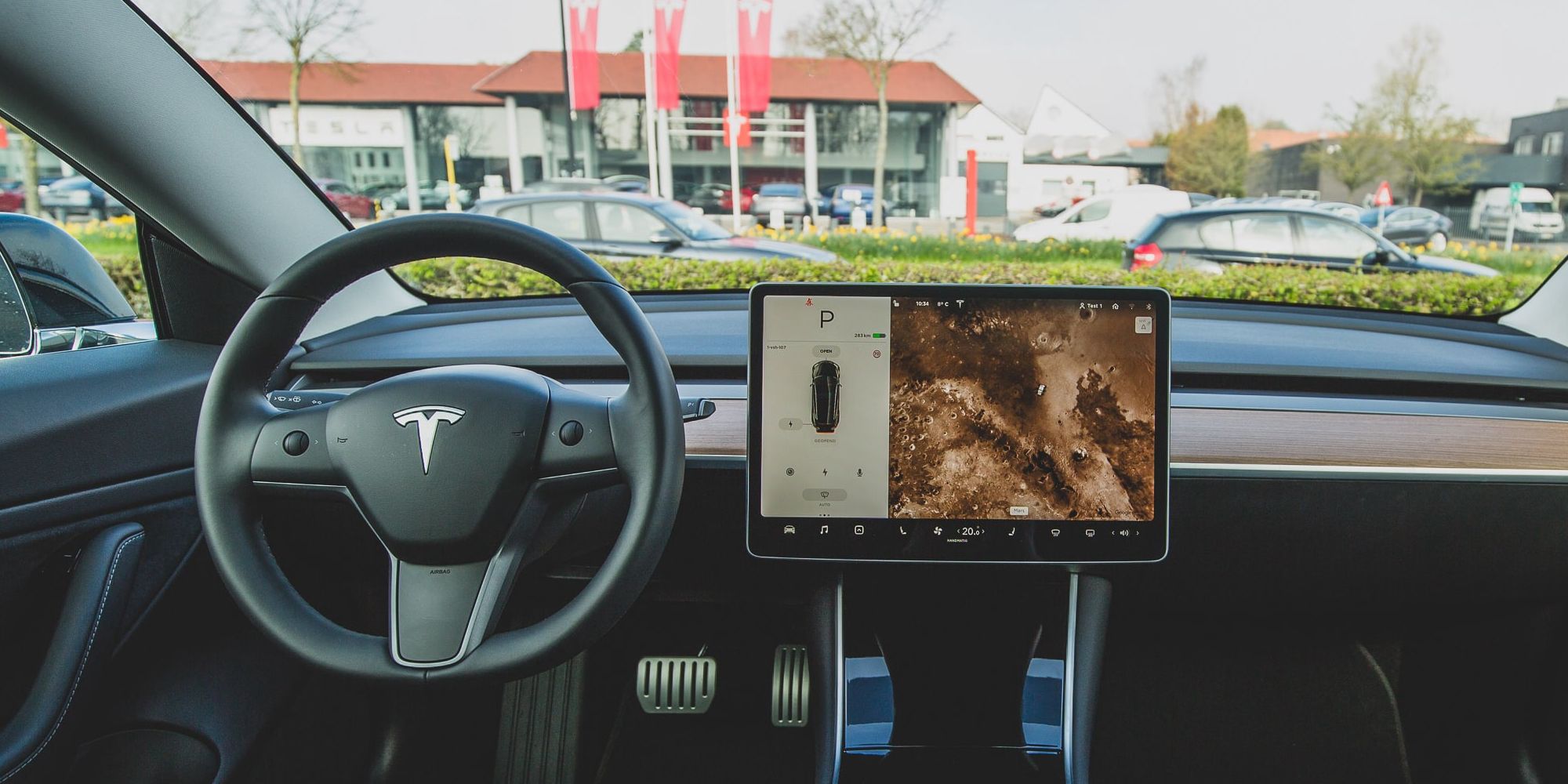 The interior of the Tesla Model 3