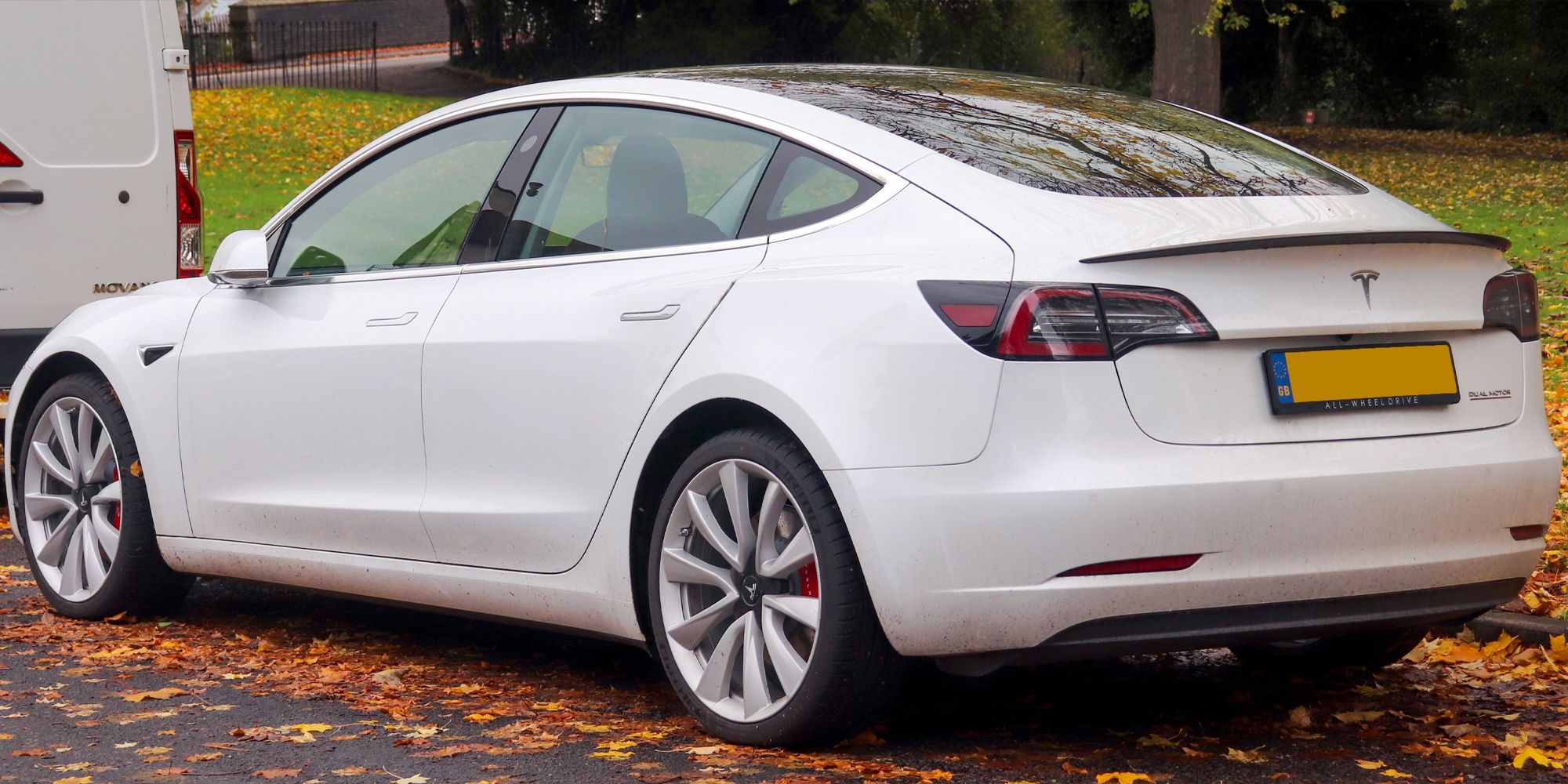 Rear 3/4 view of the Model 3