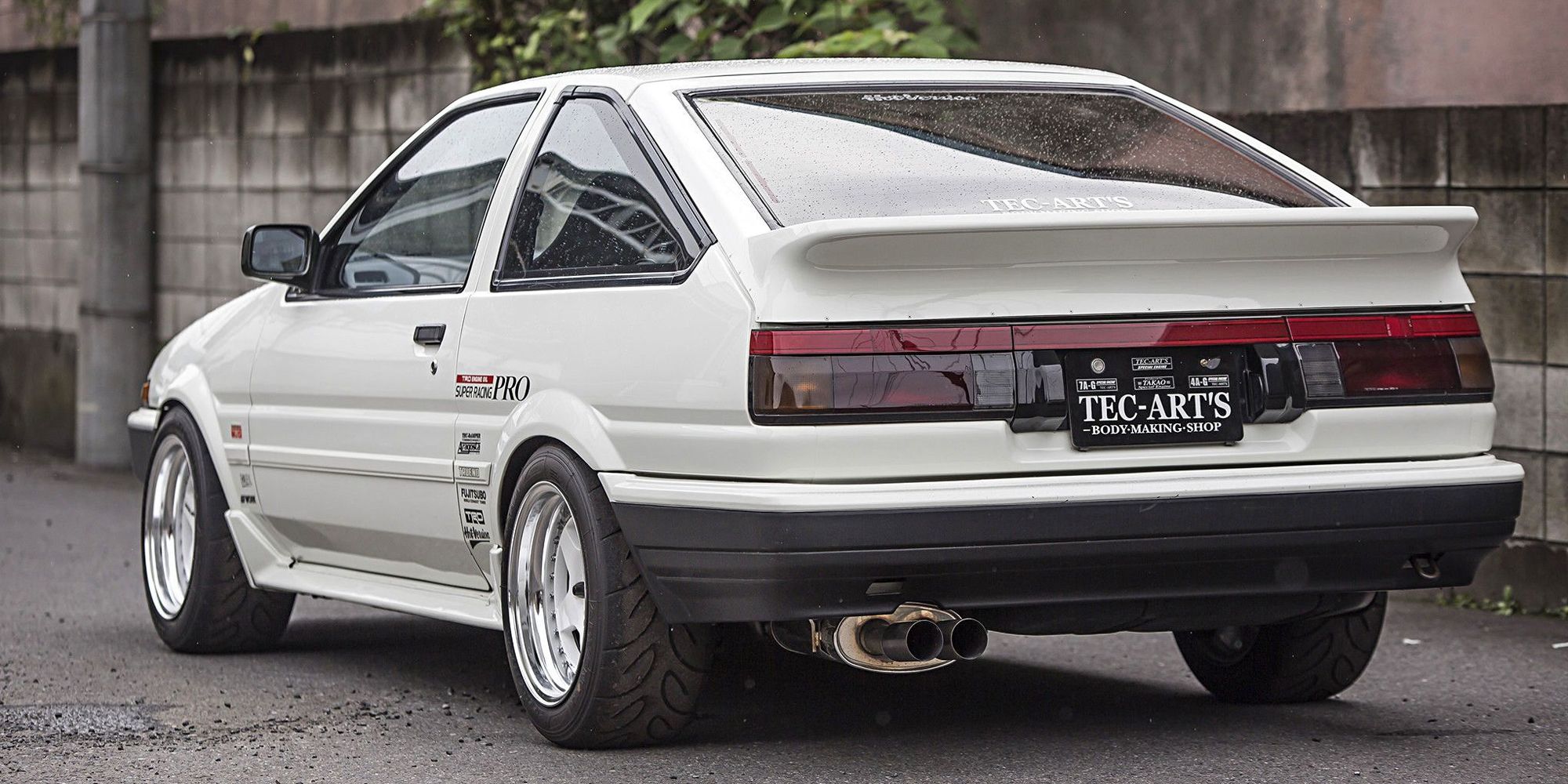 The rear of a modified AE86
