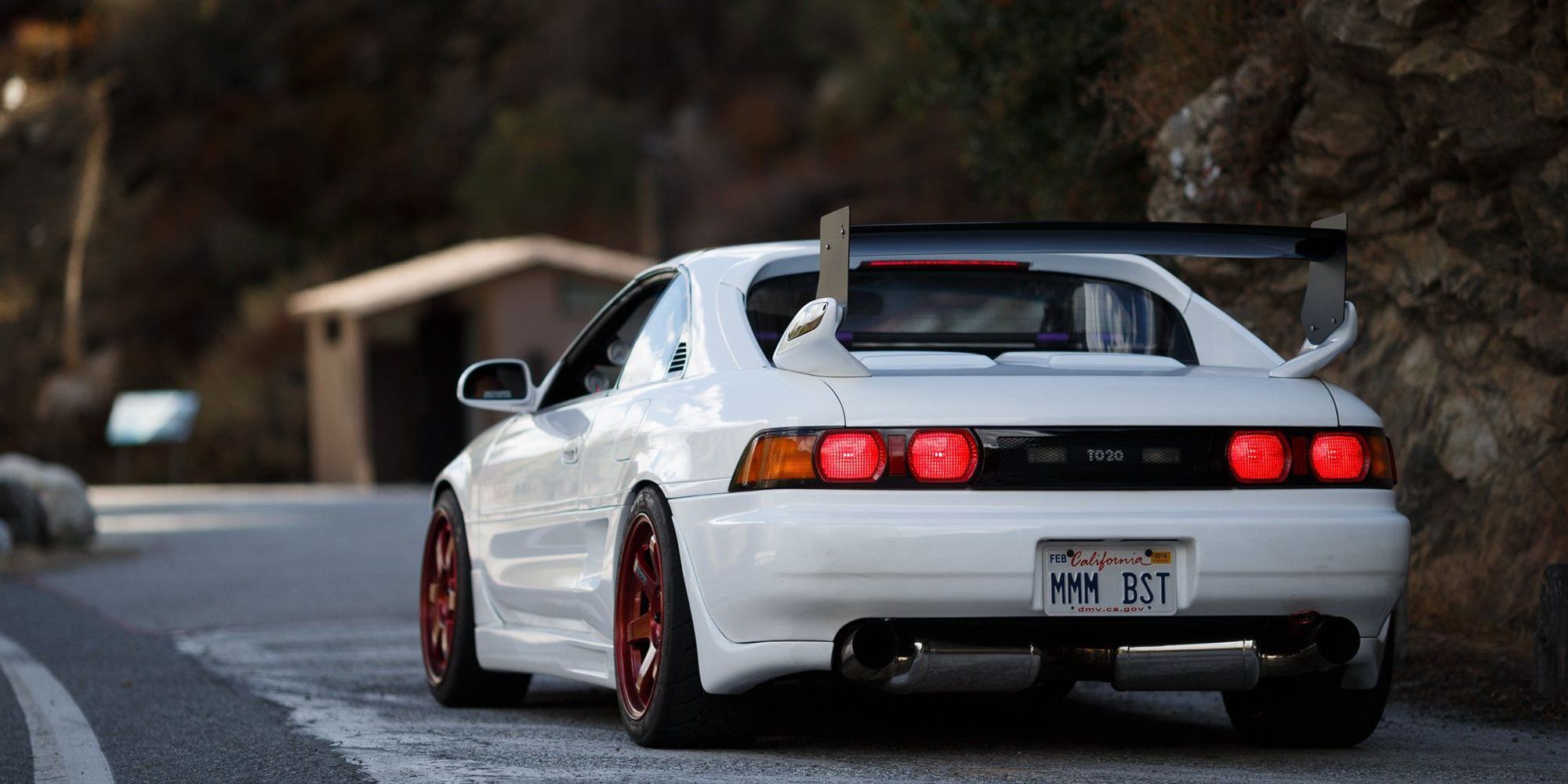 The rear of a modified MR2