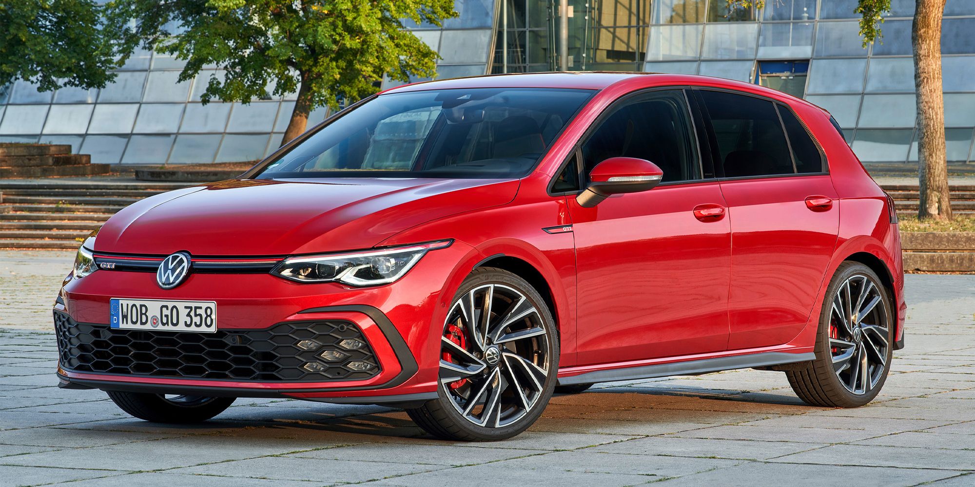 The new Mk8 Golf GTI in red