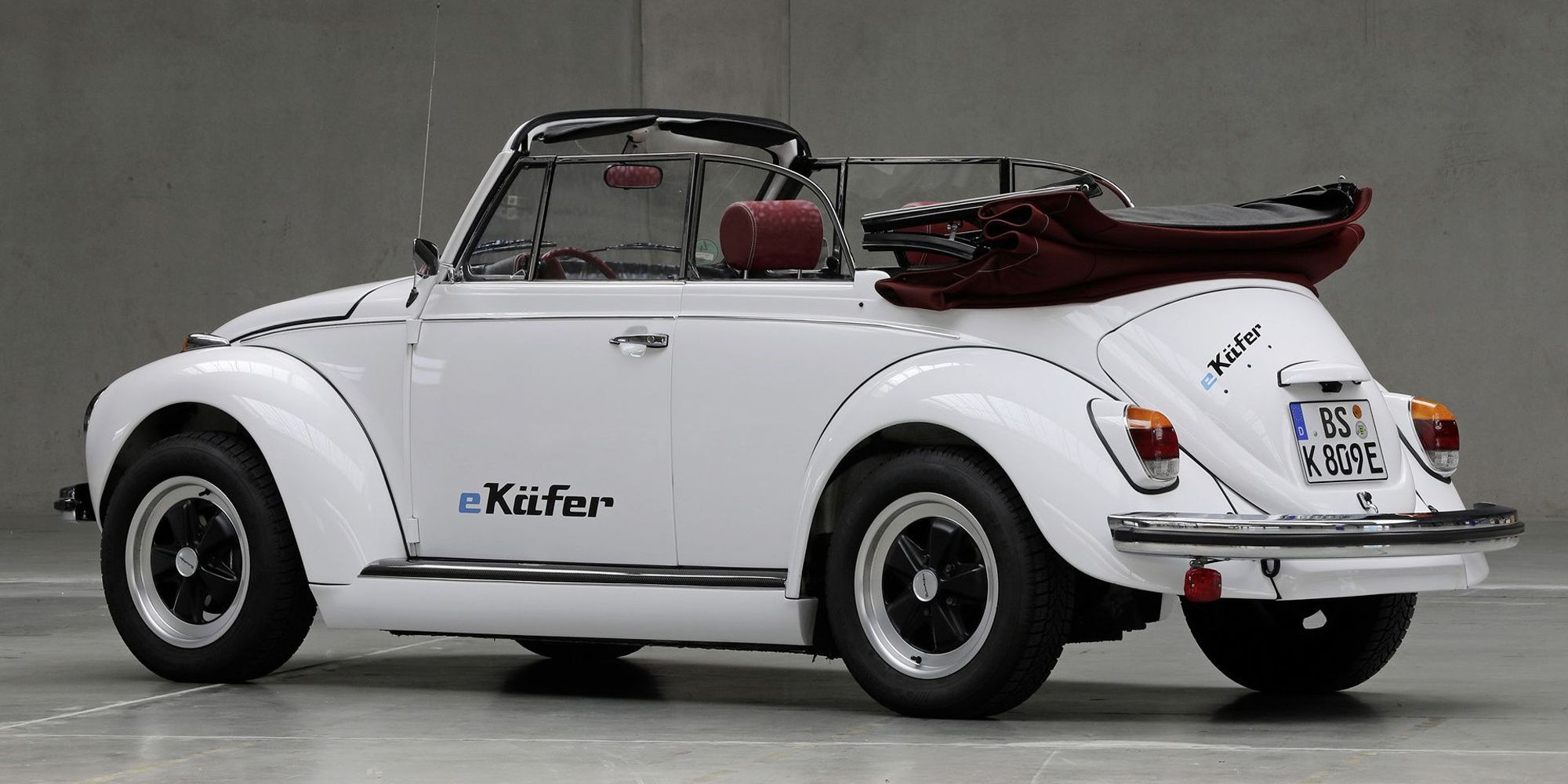 Rear 3/4 view of the VW eKafer