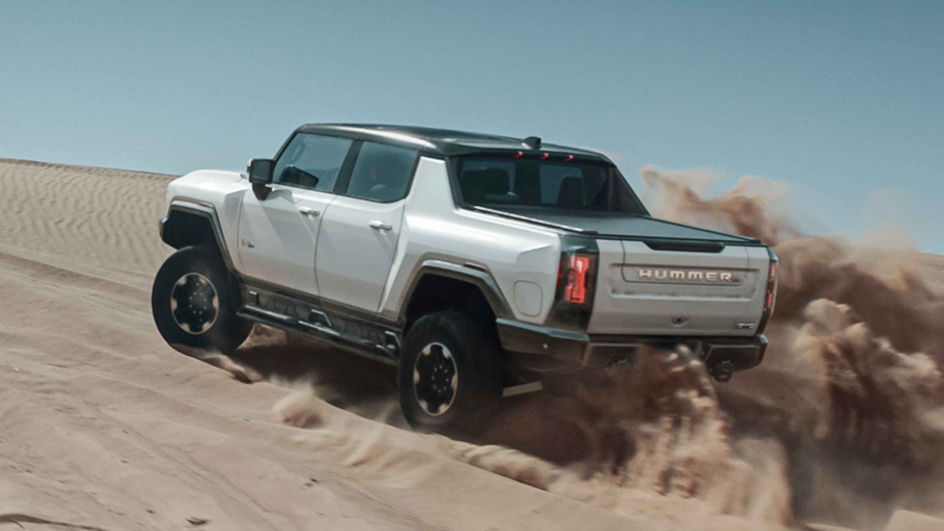 GMC Hummer EV electric vehicle in the desert