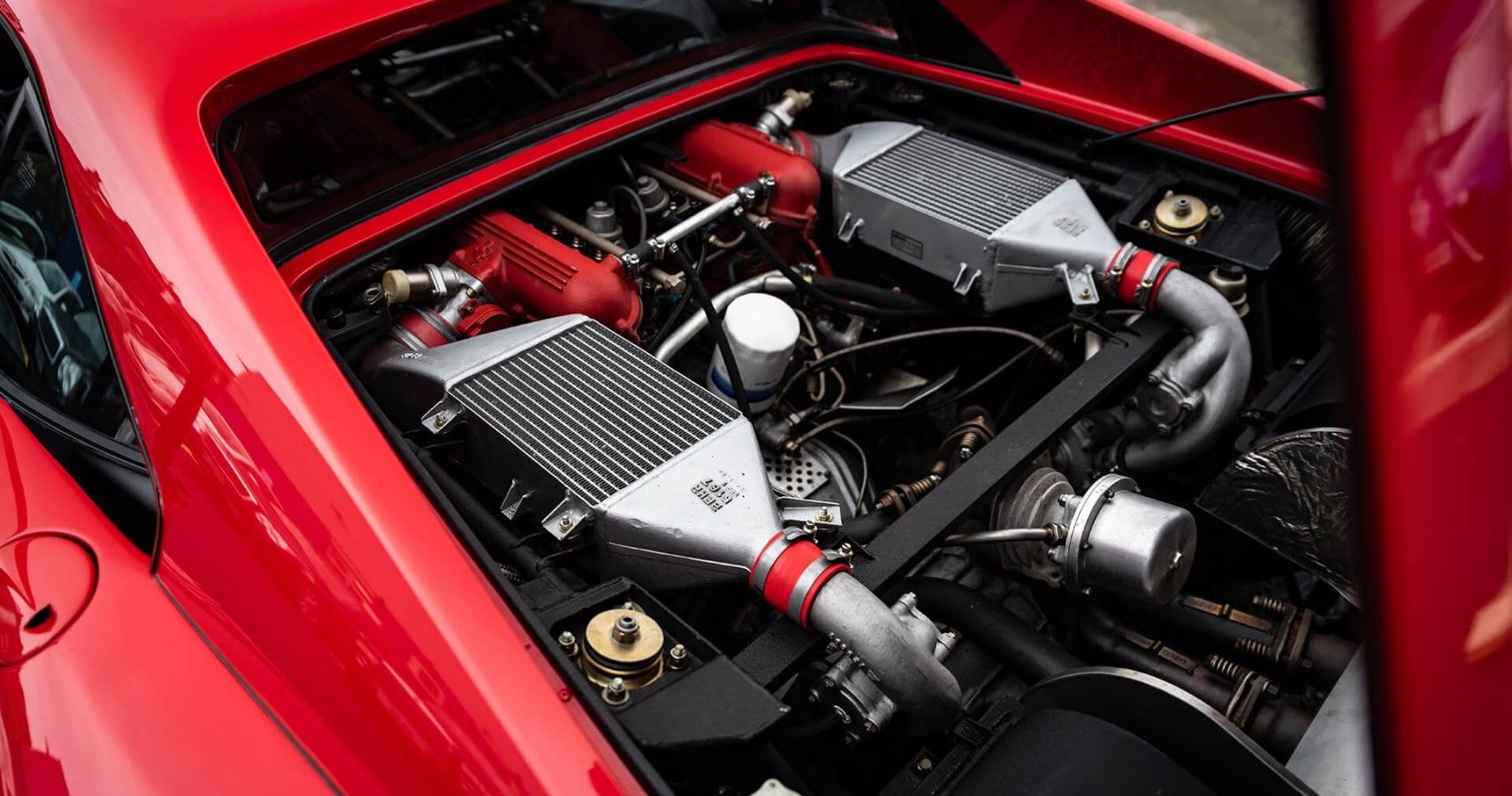 1985 Ferrari 288 GTO engine bay view
