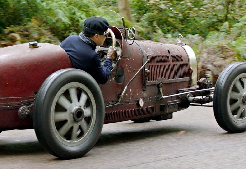 driving the 1928 Bugatti Type 35C.