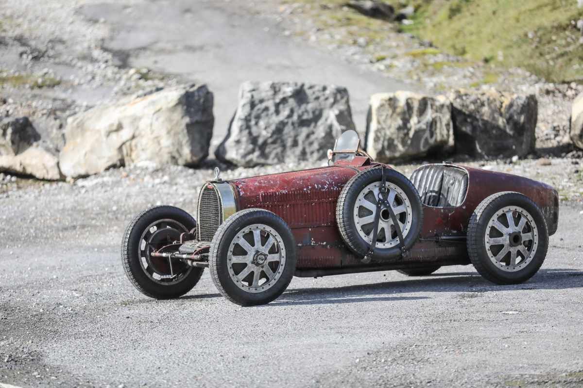 1928 Bugatti Type 35C parked on a closed road
