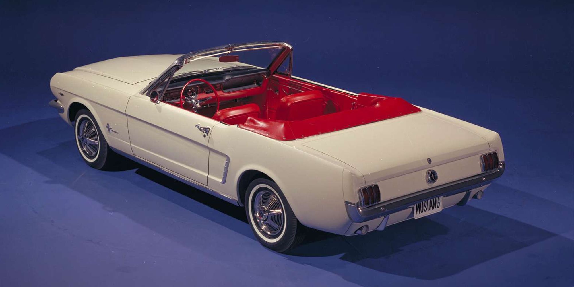 Rear 3/4 view of the '64 Mustang convertible