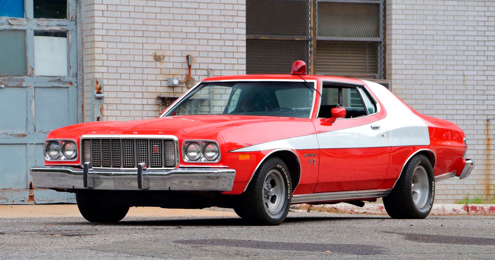 The Hero Of The TV Series Or The Movie, Starsky & Hutch, Remains The Ford Gran Torino In Unmistakable Red, Bearing That Giant, White-Wedge-Like Stripe On The Side