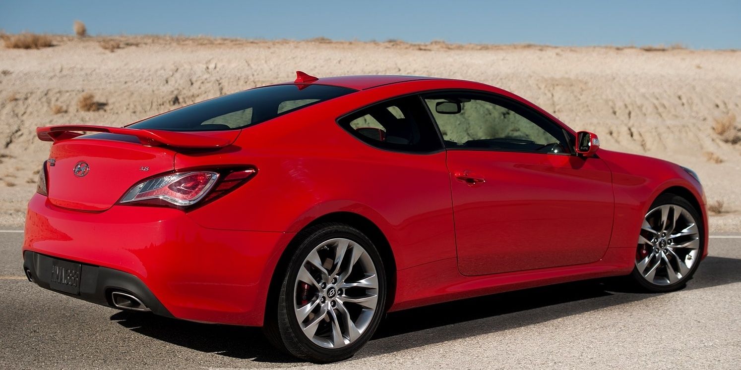 2013 model red Genesis Coupe