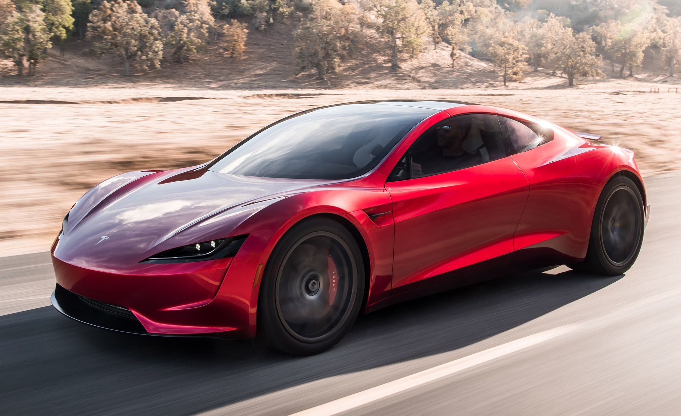 2021 Tesla Roadster on the highway