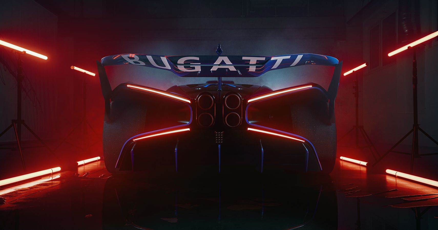 Bugatti Bolide rear silhouette