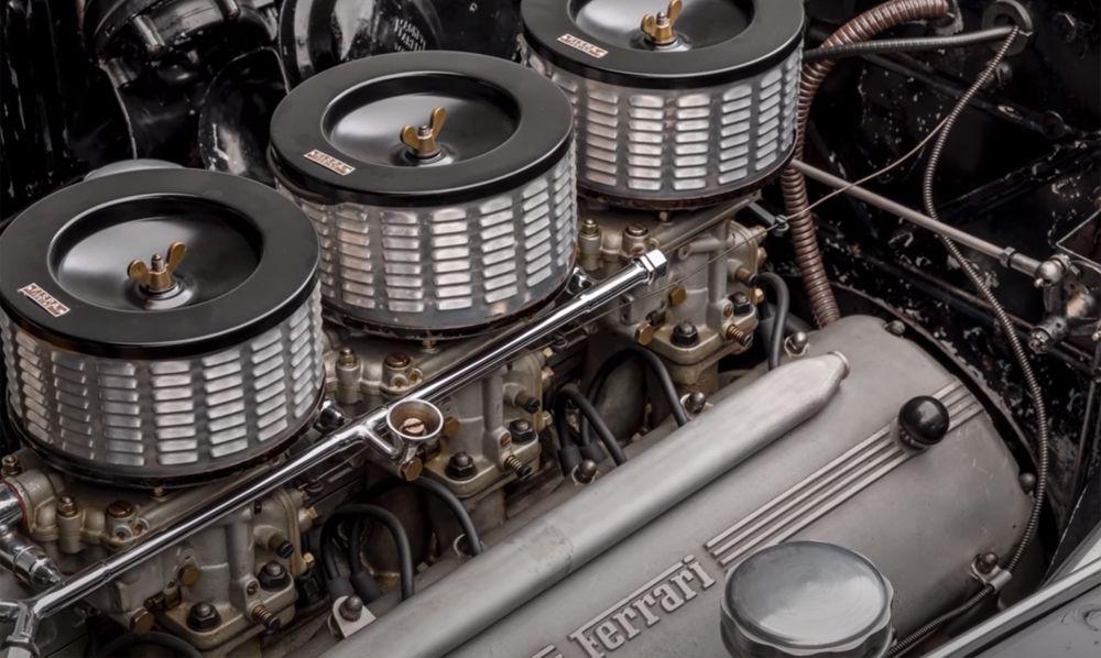 Ferrari 1952 225 Barchetta V12 engine with 3 carburetors