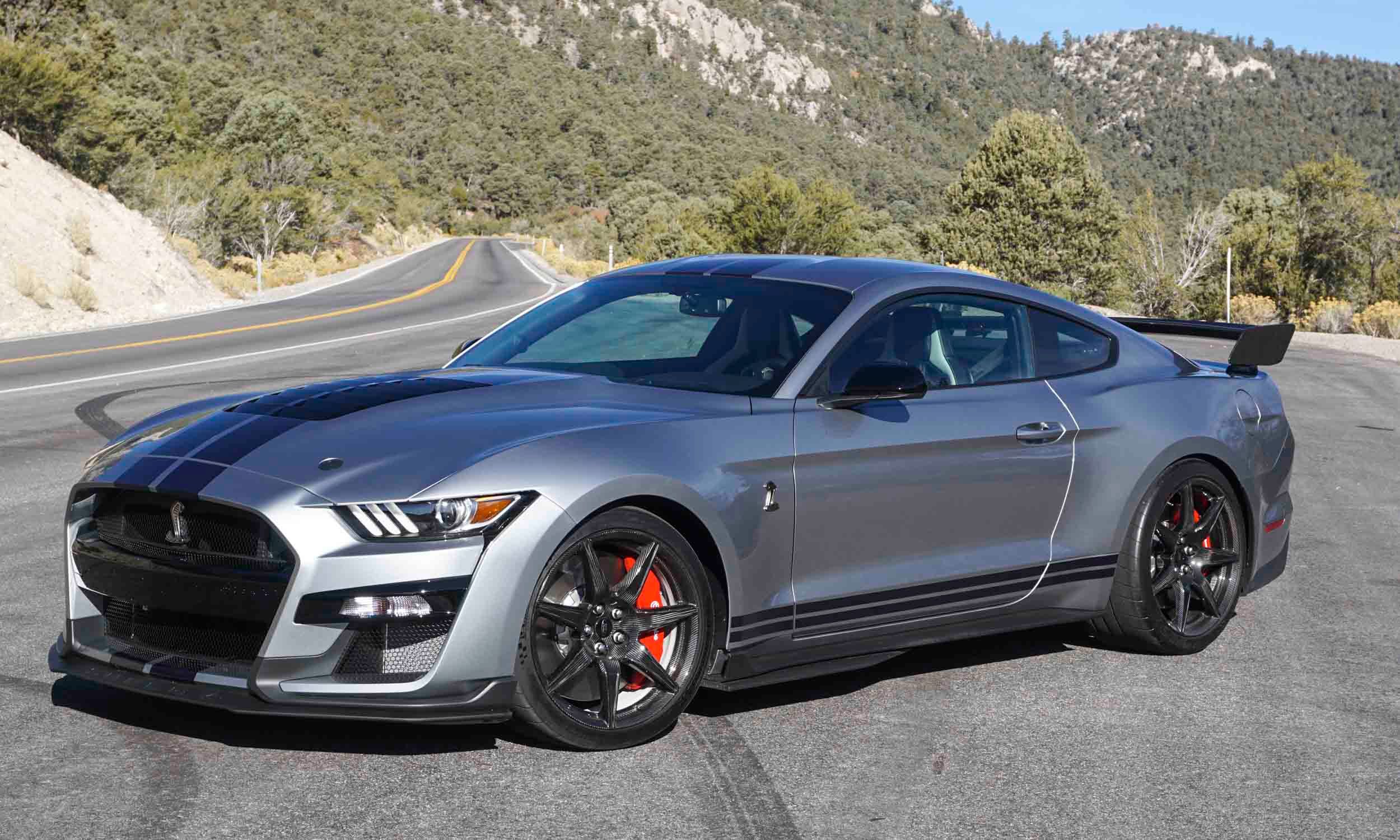 Ford Mustang Shelby GT500 on the road