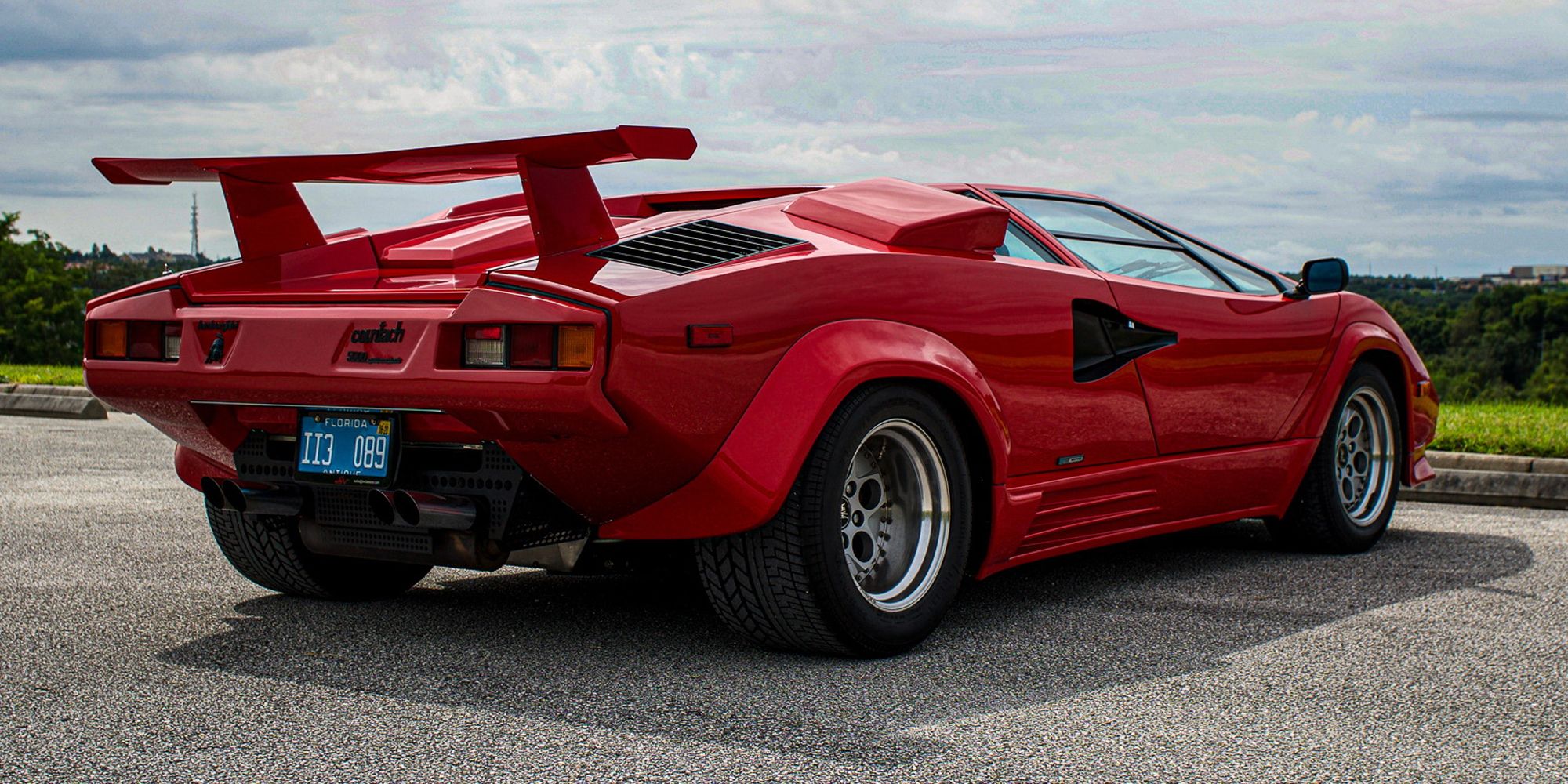 Rear 3/4 view of the Countach 25th Anniversary