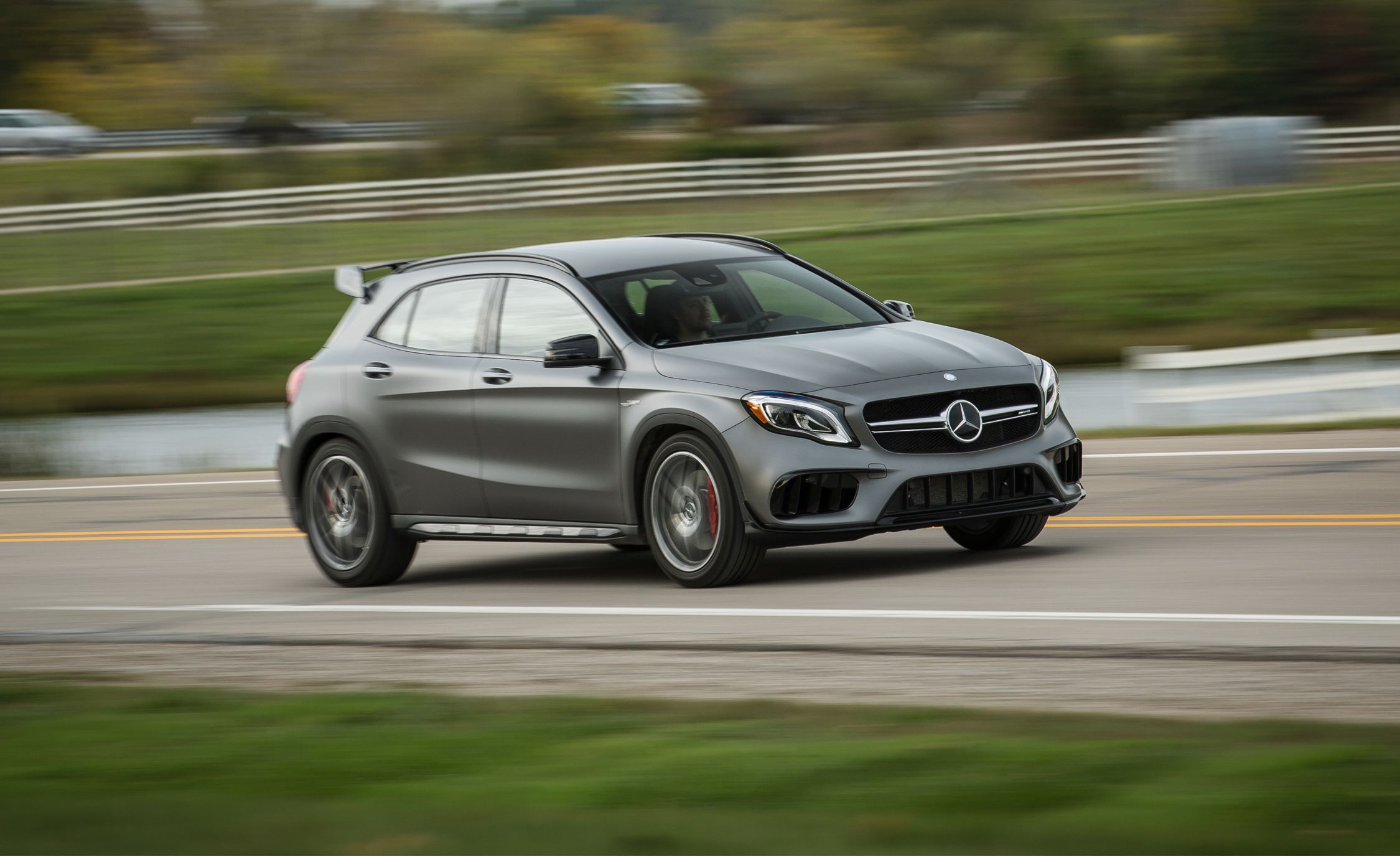 Mercedes-AMG GLA45 on the highway