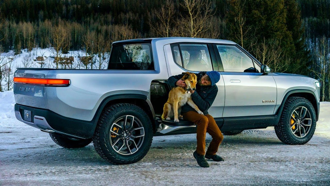 going off-road with the all electric Rivian R1T pickup truck
