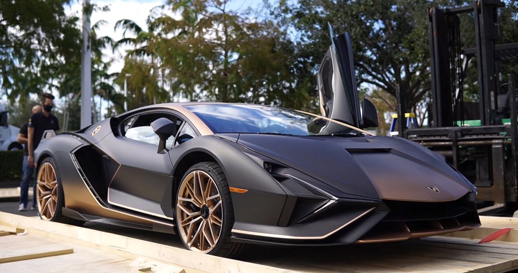 Watch This Stunning Lamborghini Sian Unboxed Fresh Off The Loading Truck