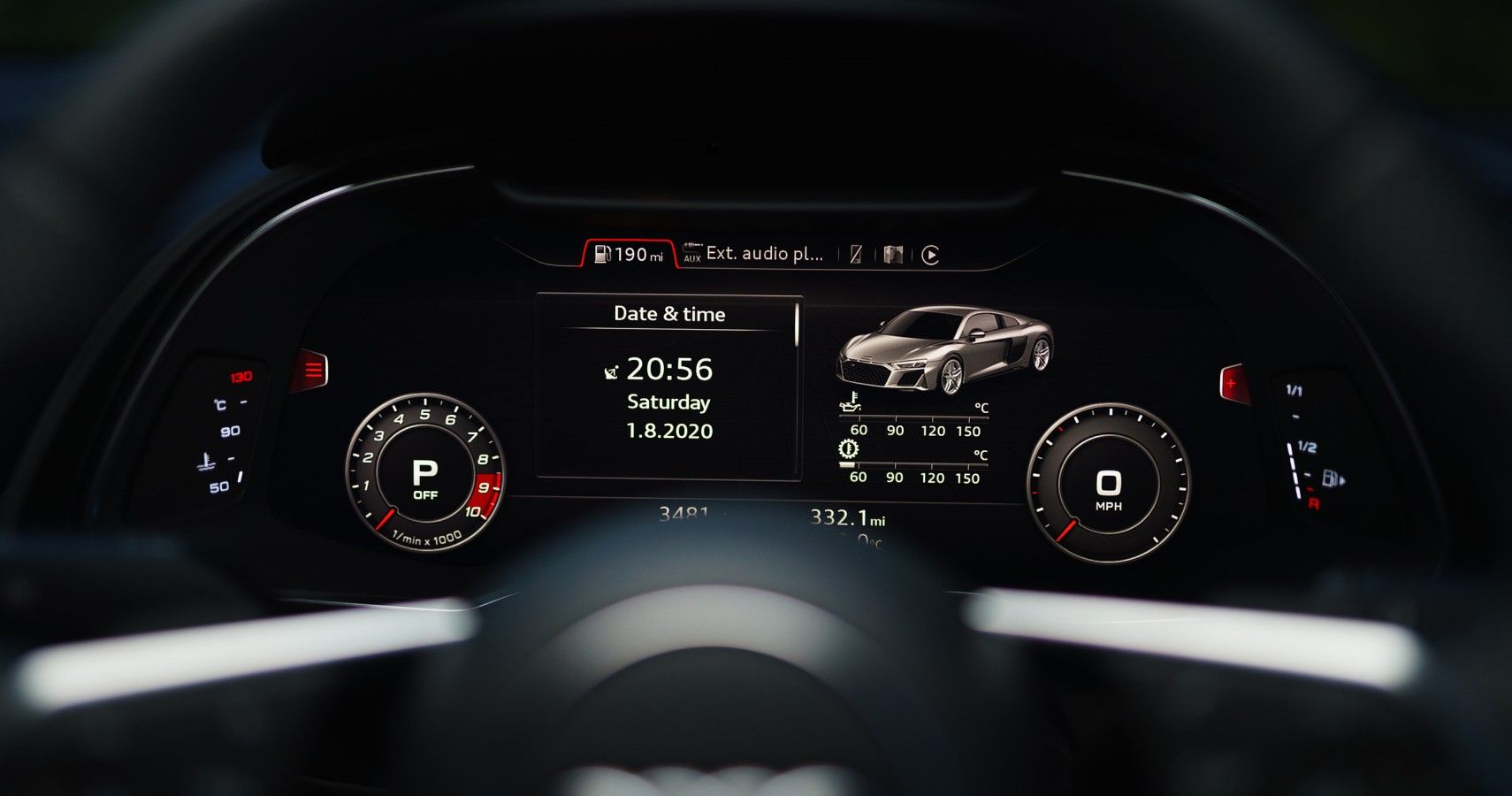 2021 Audi R8 Coupe 12.3-inch virtual cockpit interface