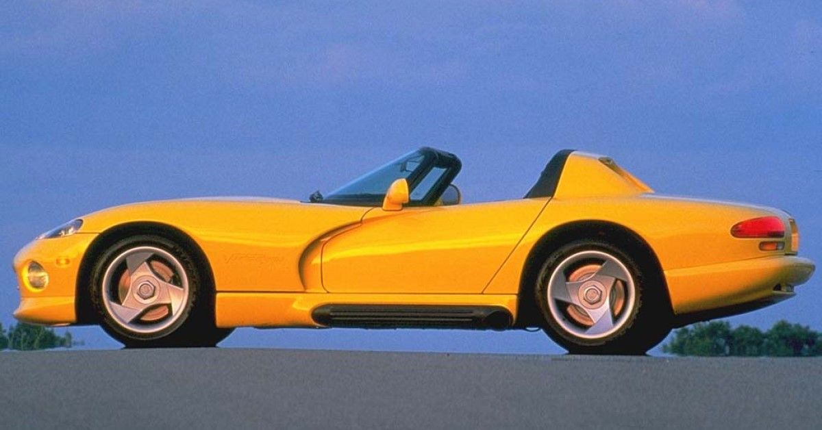 1992 Dodge Viper yellow side view