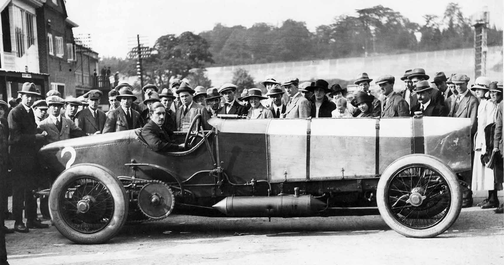 Count Louis Zborowski With Chitty Chitty Bang Bang 1 At Brooklands Racing Circuit In Early '20s