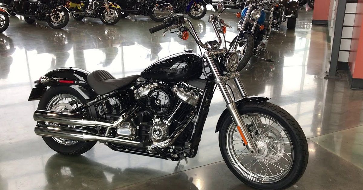 Black 2021 Harley-Davidson Softail Standard in showroom