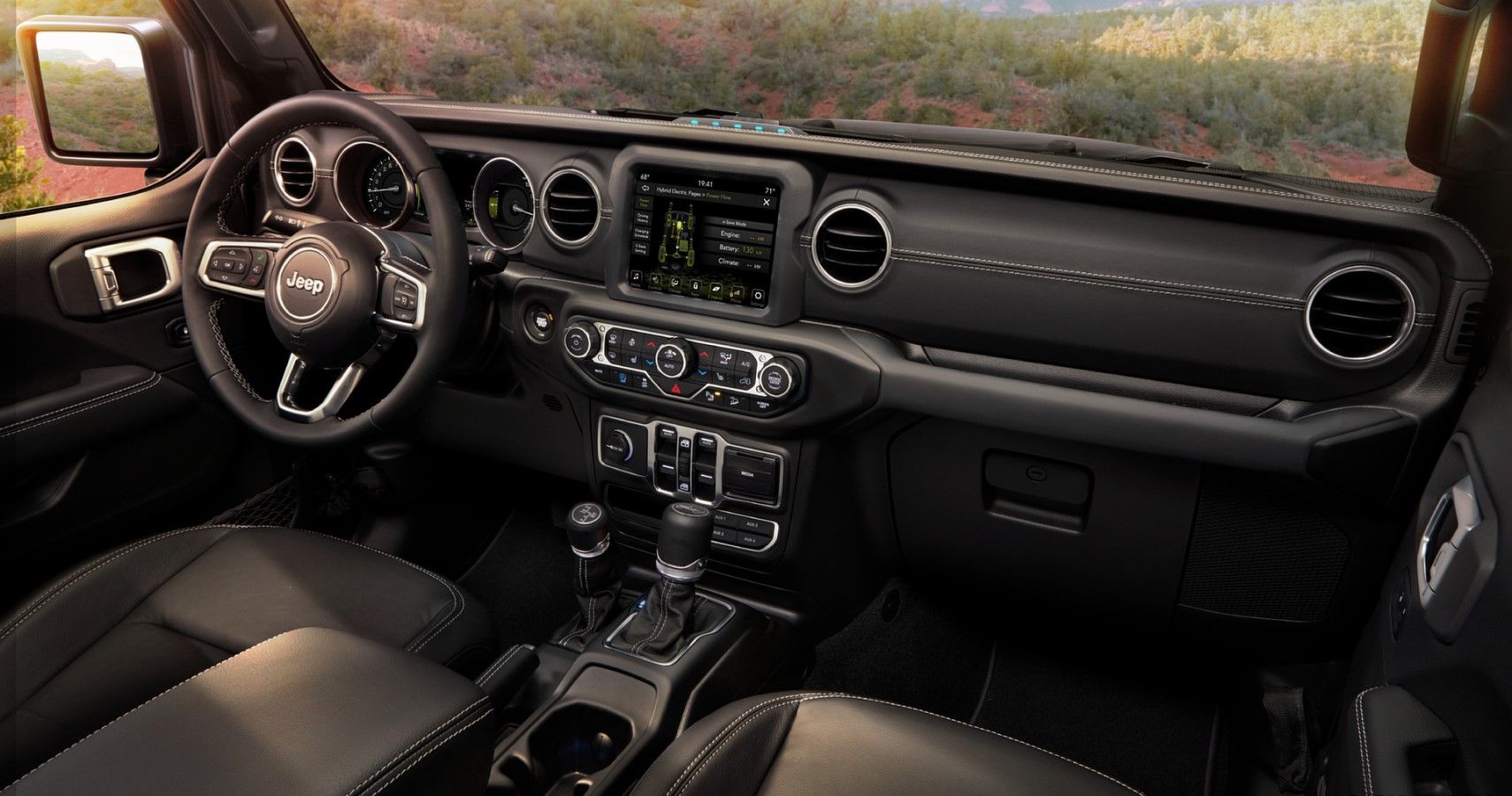 2021 Jeep Wrangler 4xe interior layout view