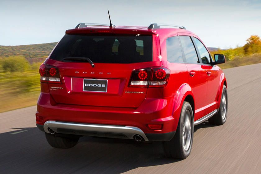 Red Dodge Journey Crossroads Driving