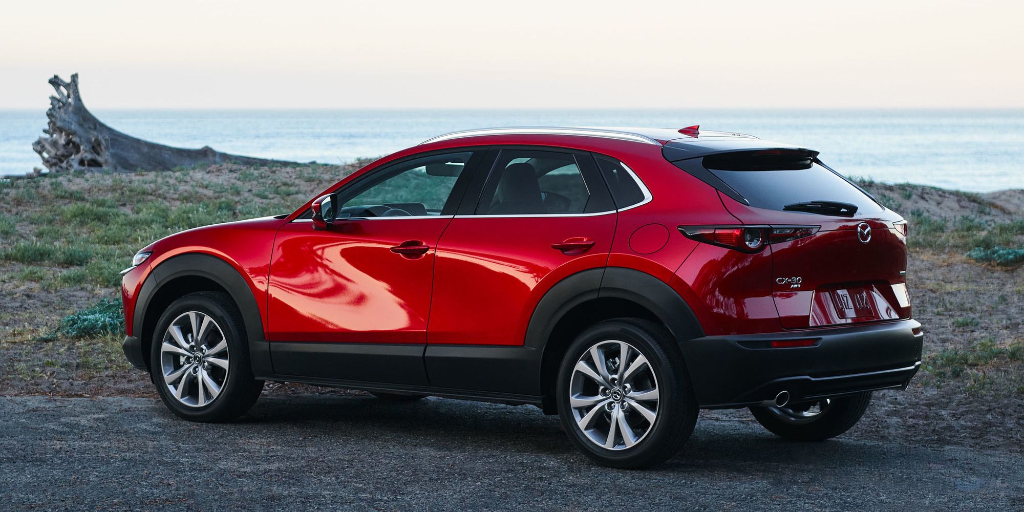 Rear 3/4 view of the CX-30
