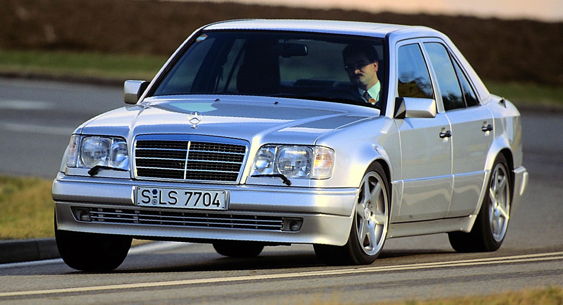 Mercedes 500E on the road