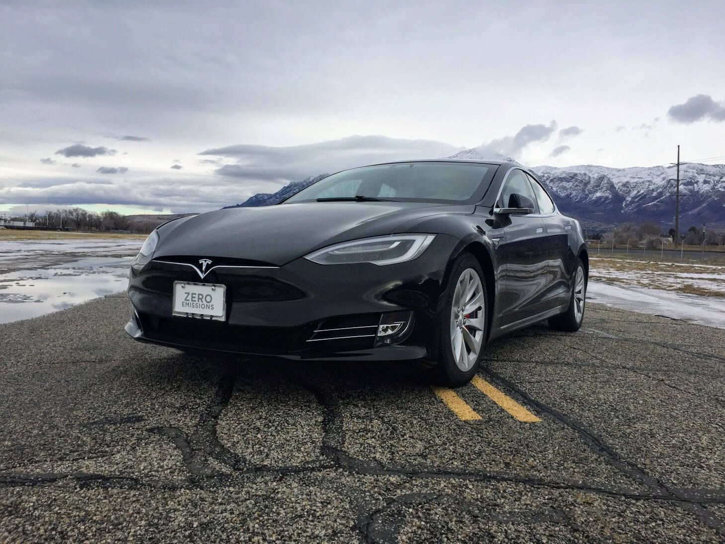 Tesla Model S P100D parked outside