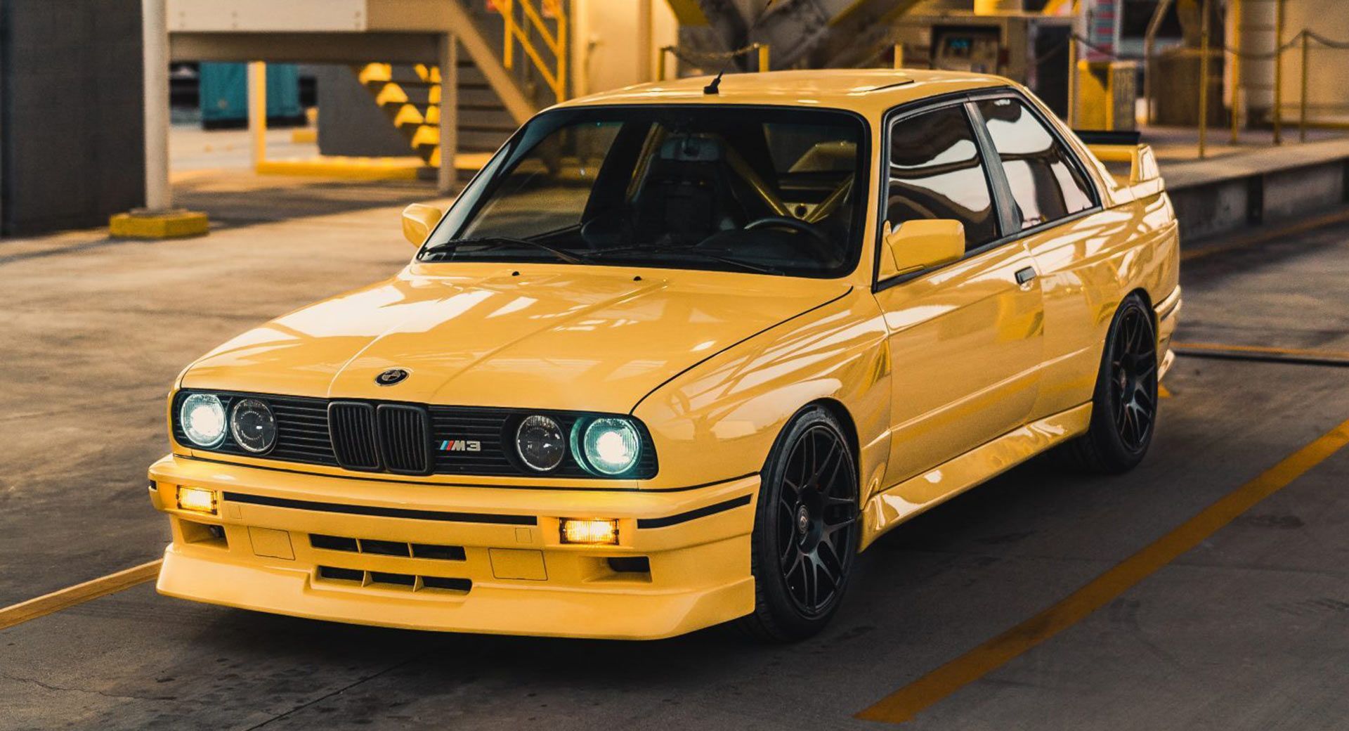 Yellow BMW E30 M3
