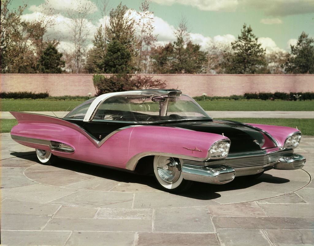 Pink 1955 Ford Mystere, side view