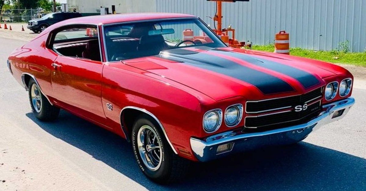 1970 Chevelle Red SS front angled view