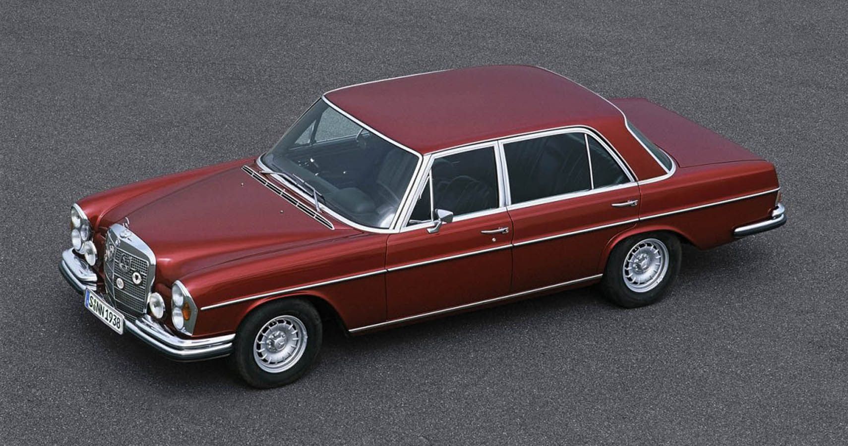 the 1971-made 300sel 6.8, known as the “red pig”. armed with a 6.3-liter v8 that made 247 horses