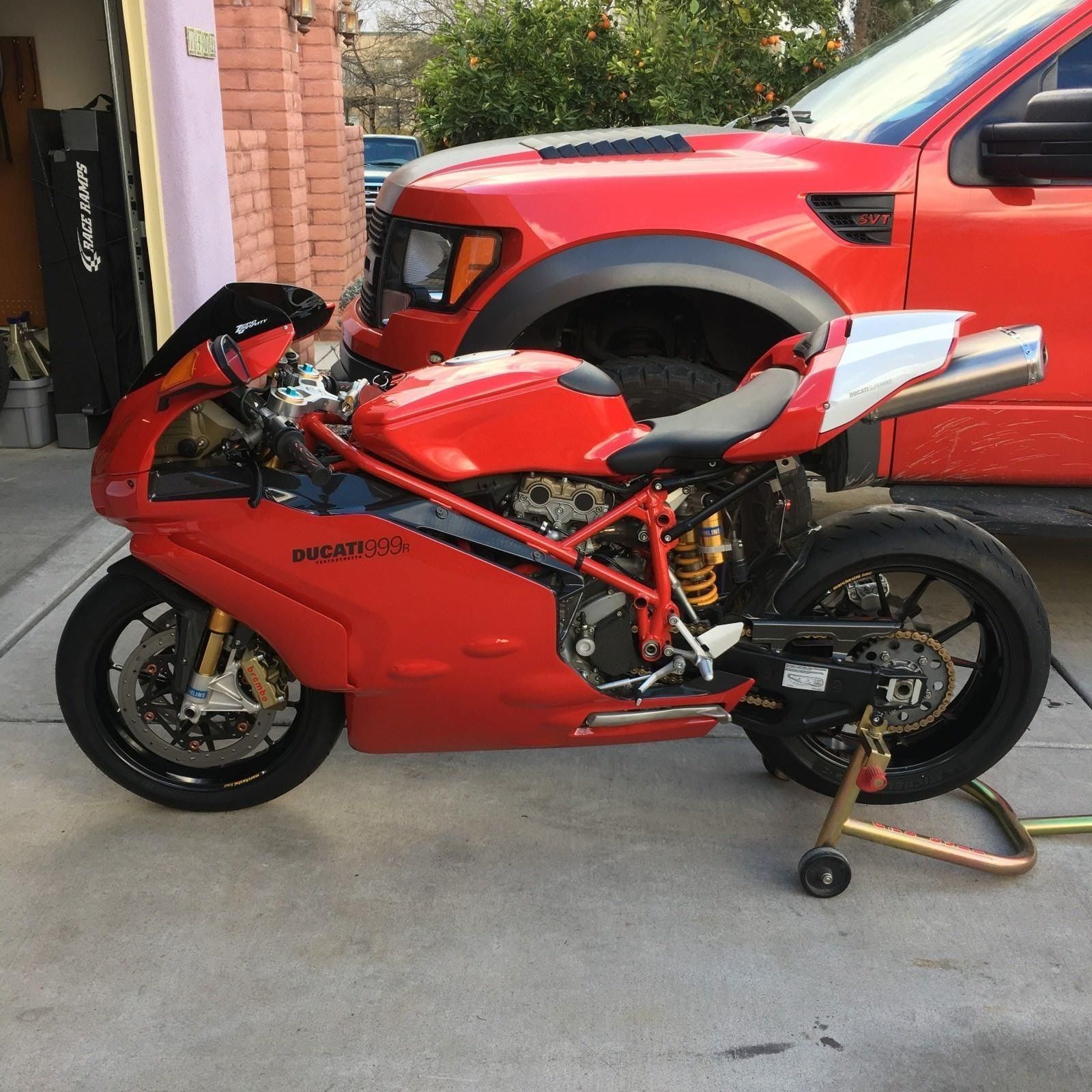 2006 Ducati 999R parked outside