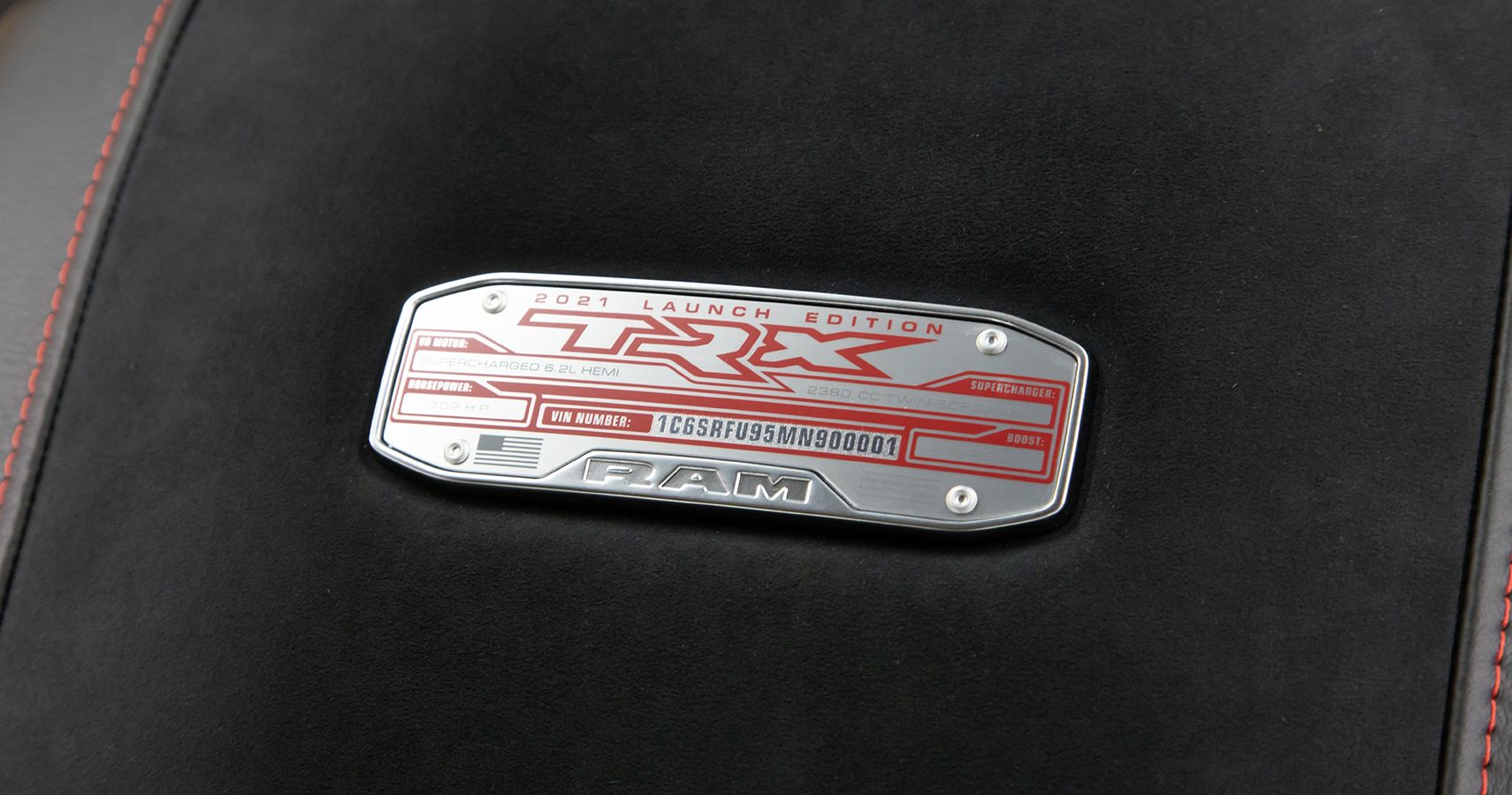 Ram 1500 TRX Launch Edition VIN 001 badge