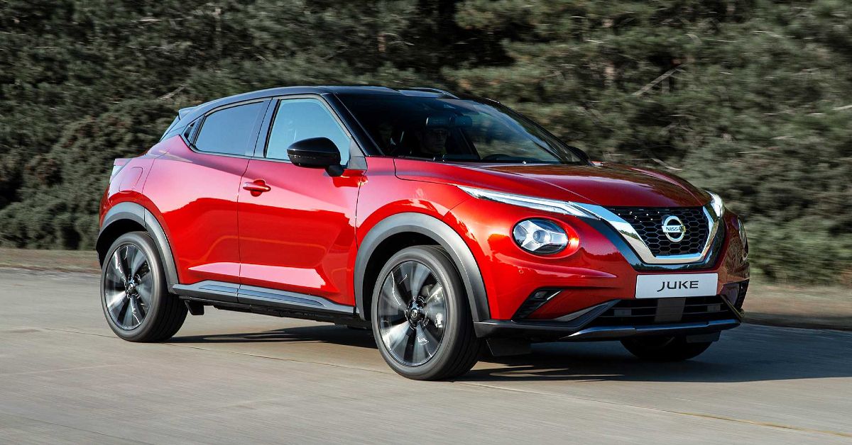 An Image Of A Red Nissan Juke