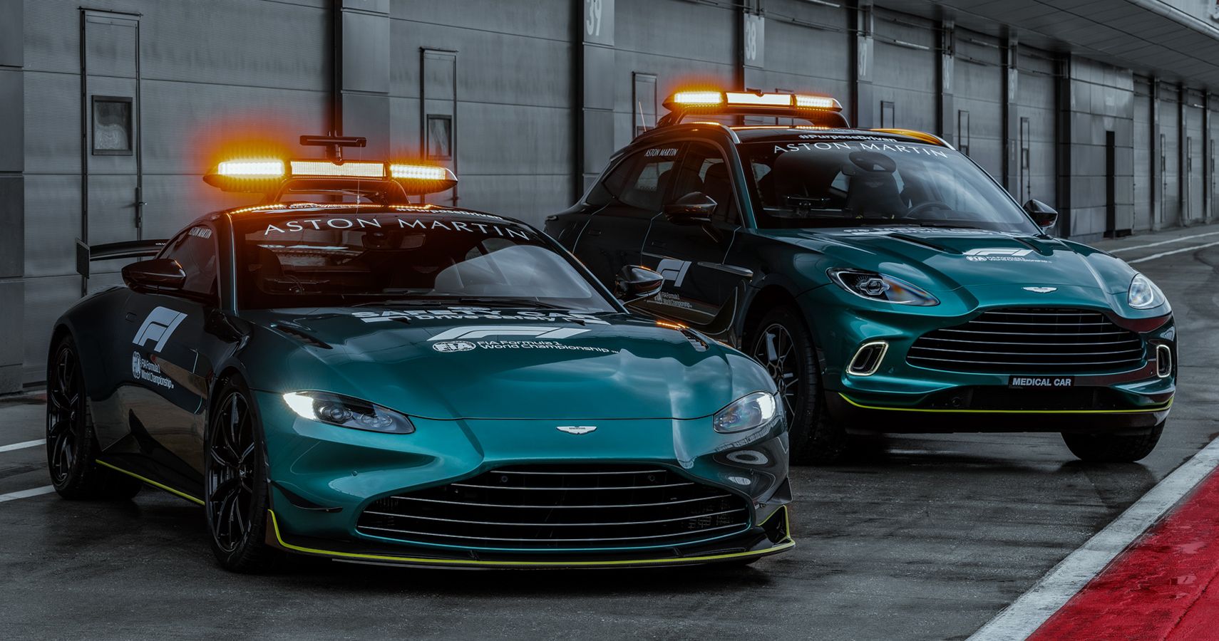 Aston Martin F1 Safety and Medical Cars pits