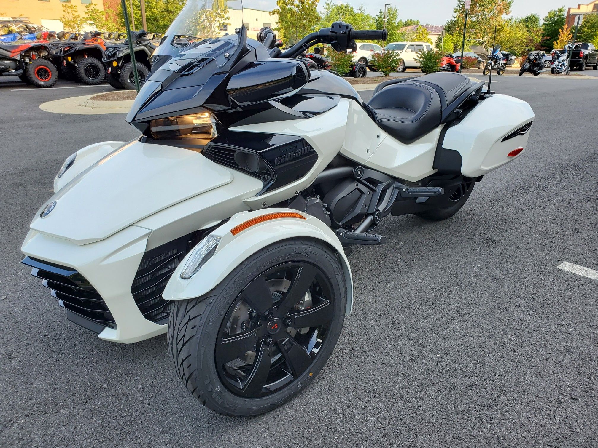 BRP Can-Am Spyder F3-T parked outside