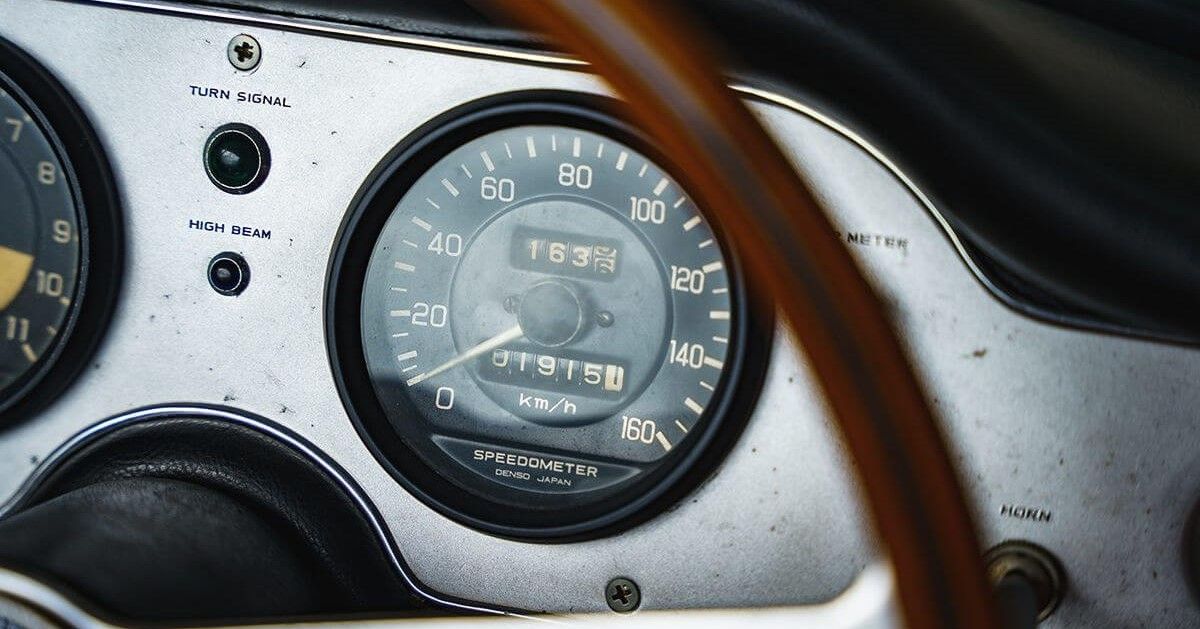 Honda S500 instrument cluster close up view
