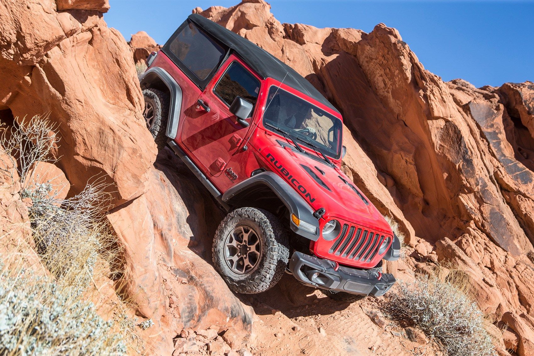 Jeep Wrangler Rubicon on rocky terrain
